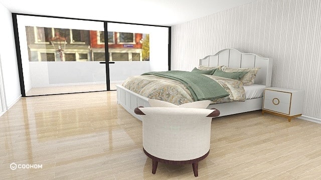 Light-filled bedroom at Science City Apartment